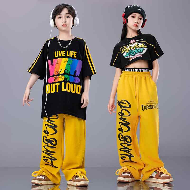 子供服 キッズ ダンスウェア ユニセックス ユニーク ヒップホップ 衣装 パフォーマンス アクティブ 動きやすい エネルギッシュ