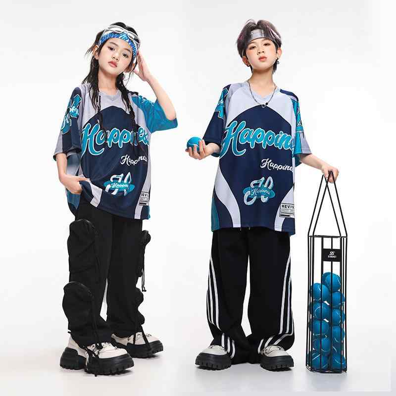 子供服 キッズ ダンスウェア ストリート ヒップホップ パフォーマンス アクティブ エネルギッシュ ステージ衣装 ユニセックス 動きやすい