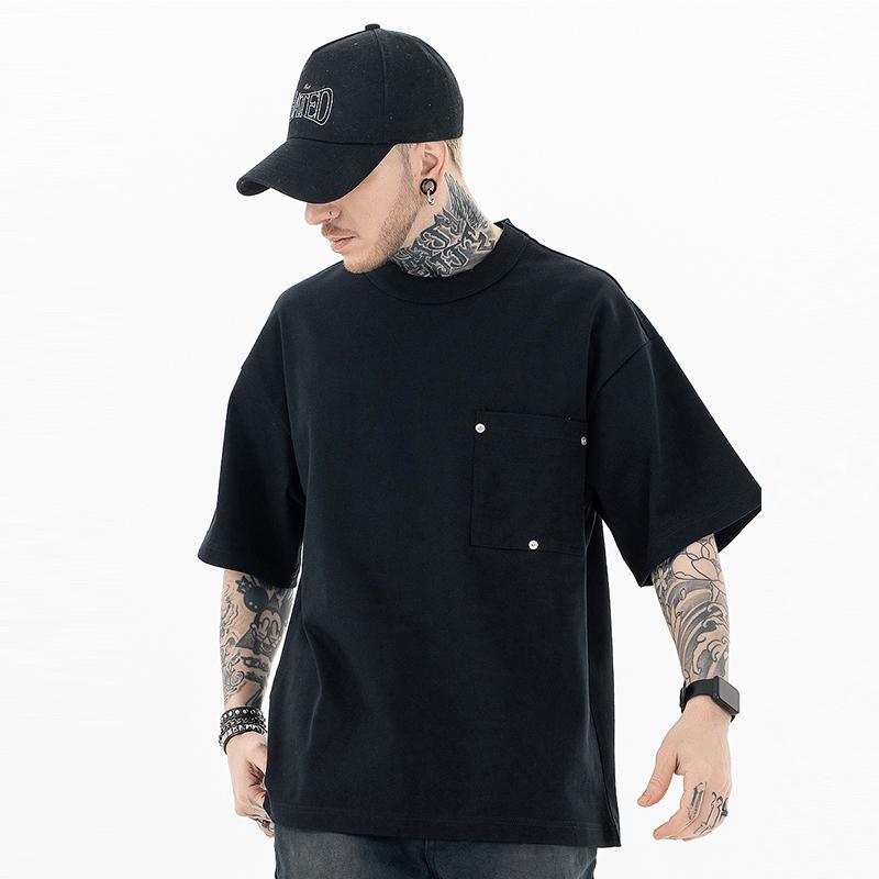 Tシャツ メンズ カジュアル おしゃれ ポケット シャツ オーバーサイズ ゆったり シンプル 半袖 夏 綿 半袖 夏 無地 シンプル 合わせやすい 高汎用性