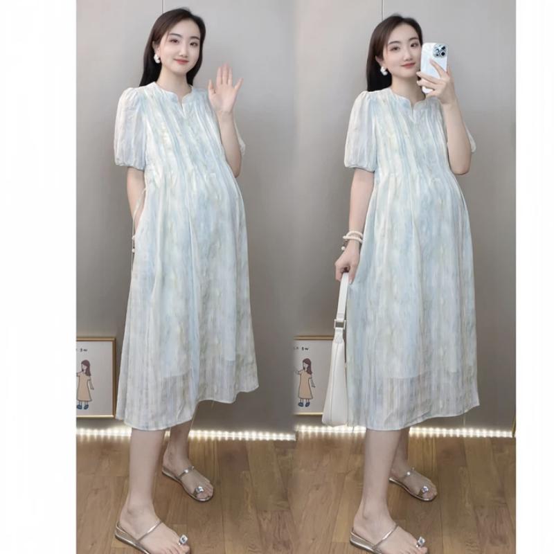 ワンピース マタニティドレス 妊婦用 サマードレス 夏スタイル 小さいサイズ ゆったり 高級 半袖 おしゃれ 授乳 冷感 妊婦 エレガント ロマンティック フェミニン おしゃれ マタニティ