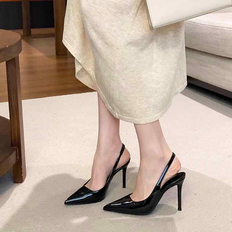 パンプス ハイヒール レディース 壱 同盟罷工さあ美 ポインテッドトゥ 黒いこと スティレット 踵 サンダル ミュール フォーマル 寄りあい 雅びやか メタリック