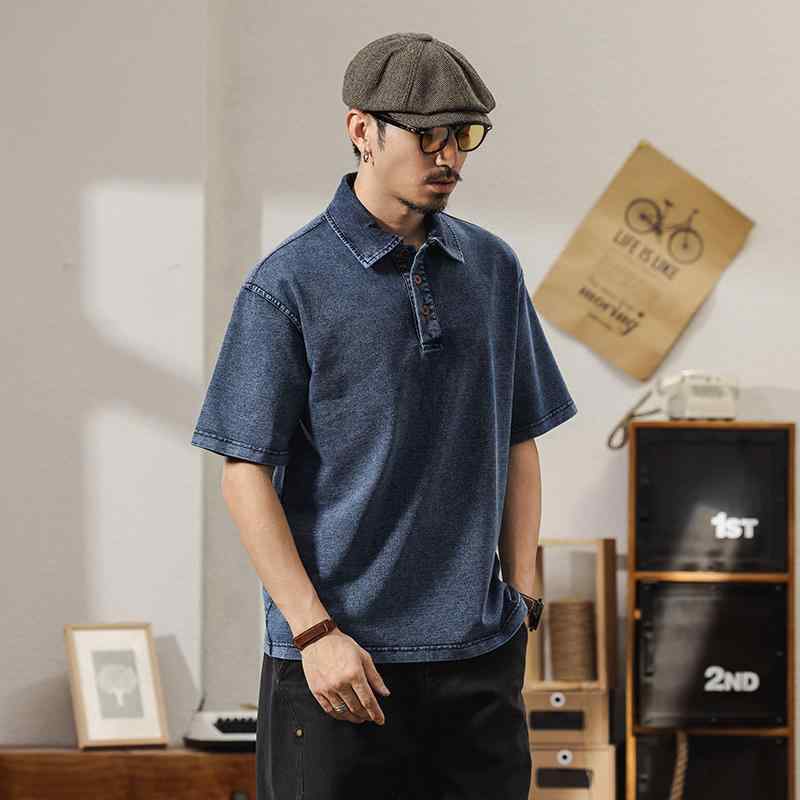 メンズ 流行り物 朦々たる 今めかしい 分かりやすい 半袖 スポーツシャツ おでかけ 気が大きい 御前上等感 アメリカン 細工物御召しもの レトロ ウォッシュ工業 プルオーバー ジーンズ原料品 御父っつぁん