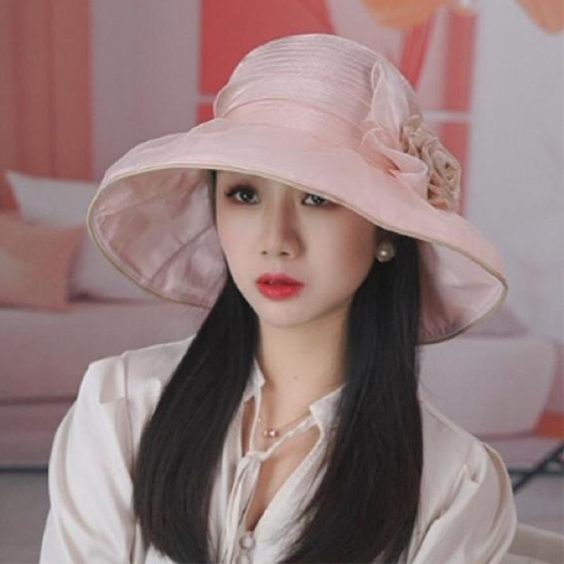 帽子 日除け 夏 フレンチ レトロ メッシュ フラワー フィッシャーマン ハット レディース アウトドア サンハット つば 広 ボウ ベイスン ハット