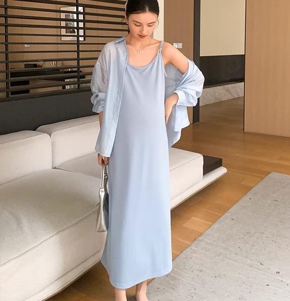 ワンピース マタニティスーツ バックレース 夏 ドレス Aライン ロング 日焼け防止 シャツ ジャケット 春夏 セットアップ ロマンティック フェミニン ガーリー キュート かわいい 6,525円