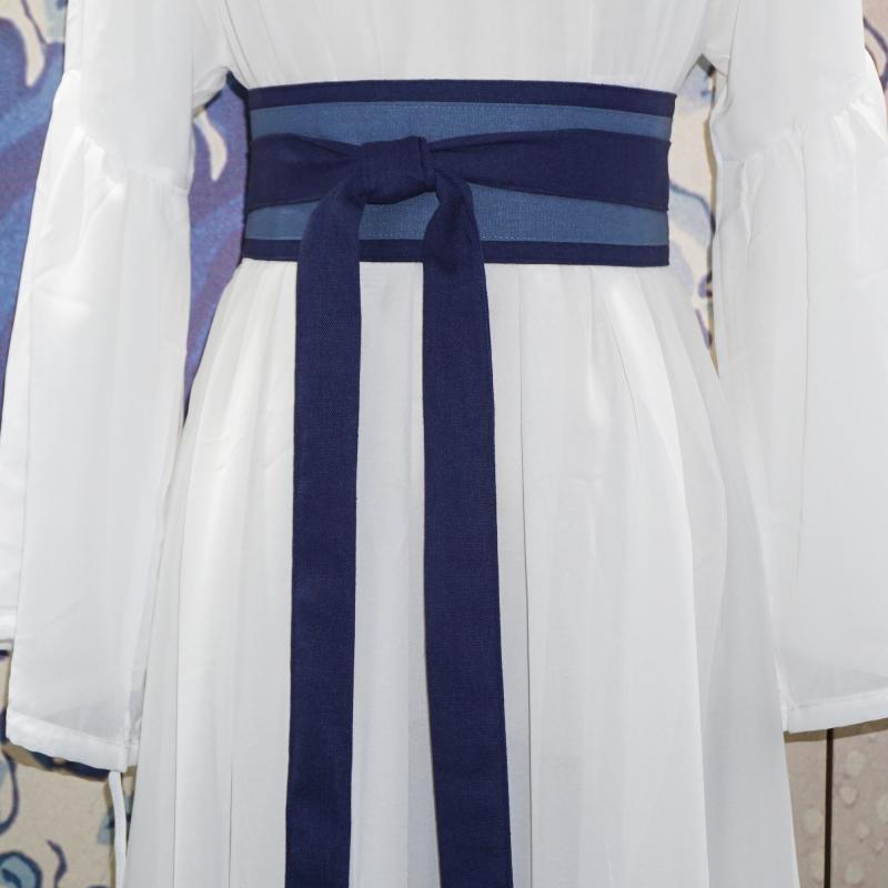 帯ベルト ガードル コスプレ 衣装 時代劇 クール 腰紐 帯 レトロ 漢服 ベルト ブルー 青 和モチーフ 綿 麻 男女兼用 ユニセックス ウエストバンド アクセサリー
