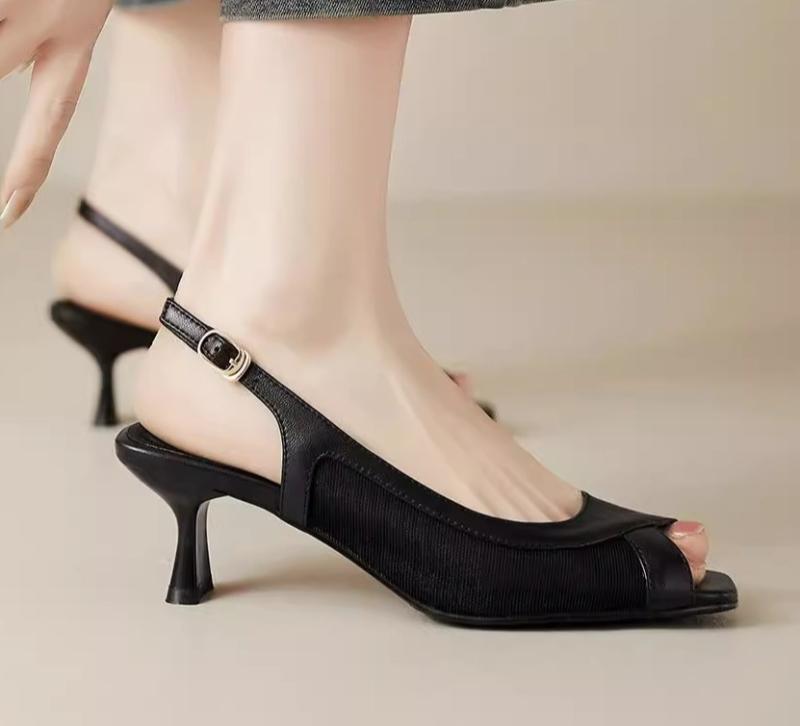 パンプス スリングバック レディース 靴 シューズ サンダル 踵 今めかしい 同盟罷業一回り 成人女性用 夏 窈窕たる 飛び切り感 スクエアトゥ