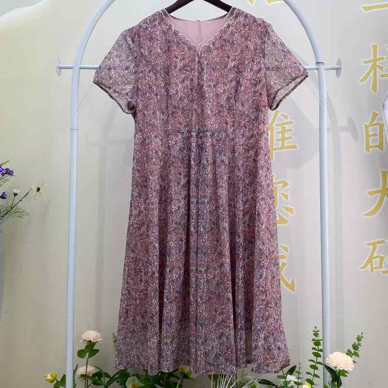ワンピース 大きいサイズ レディース 夏 中年 母親 ドレス エレガント シフォン 花柄 体型カバー おしゃれ お出かけ スタイリッシュ エレガント フェミニン ママ友｜ラ・グラーヌ