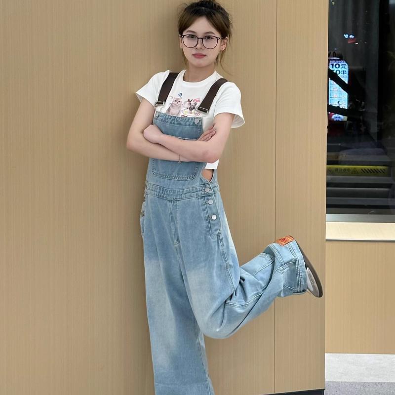 オーバーオール サロペット アメリカン レディース ストリート ジーンズ ユニセックス ゆったり カジュアル 個性的 トレンド ファッション 韓国 人気