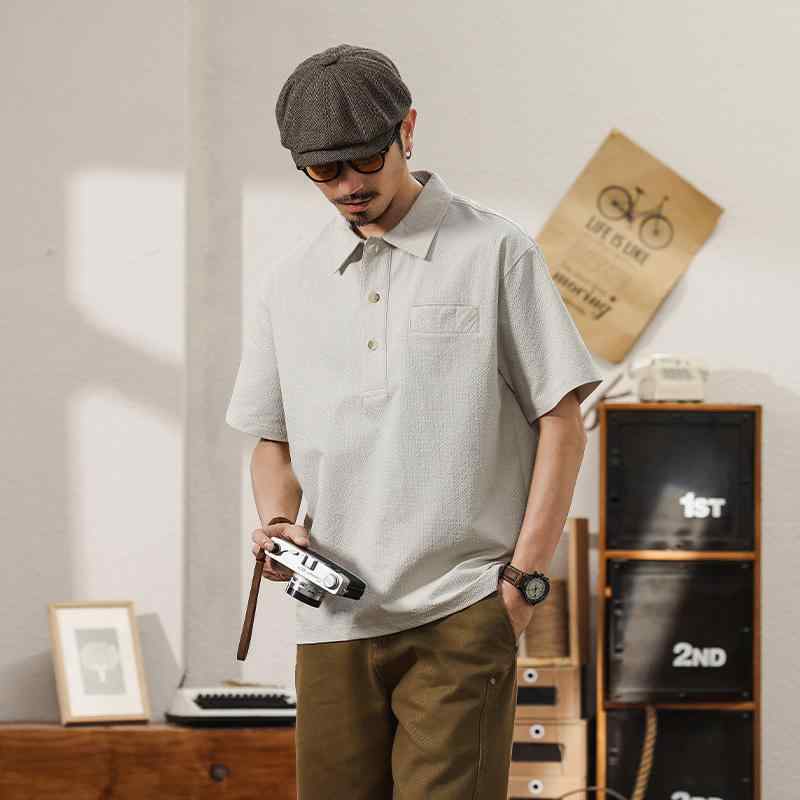 夏 軽量 クール ポロシャツ メンズ 半袖 シンプル おしゃれ Tシャツ お父さん アメリカン 清楚感 カジュアル ワークウェア トップス 速乾 通気性