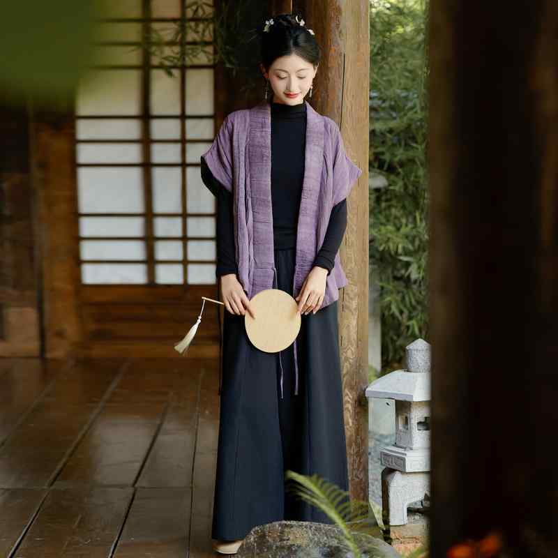 女性服 上下 セット チャイナ ベスト 羽織り 上着 チョッキ 在家 中国 コットン リネン 中華 唐装 禅 文学的 漢服 レトロ 上品 ゆったり 秋冬 茶芸師｜ラ・グラーヌ 8,877円