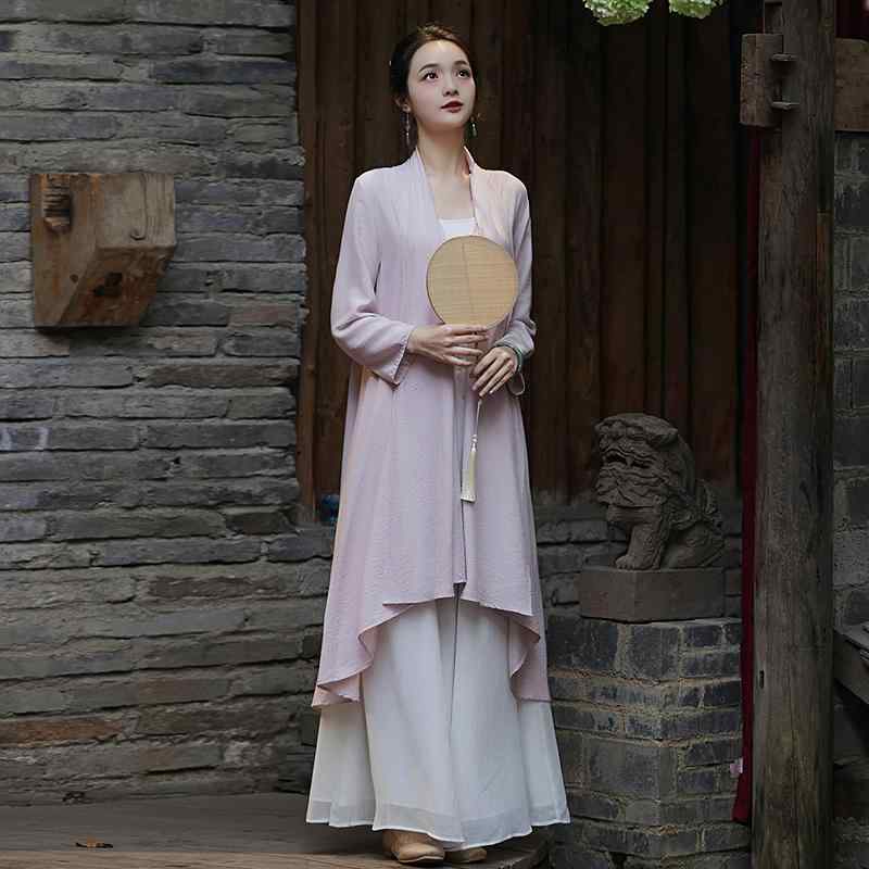 レディース 春 カーディガン 上品 女性服 チャイナ 羽織り 禅 中国 中華 文学 漢服 ロング フェアリー 清潔感