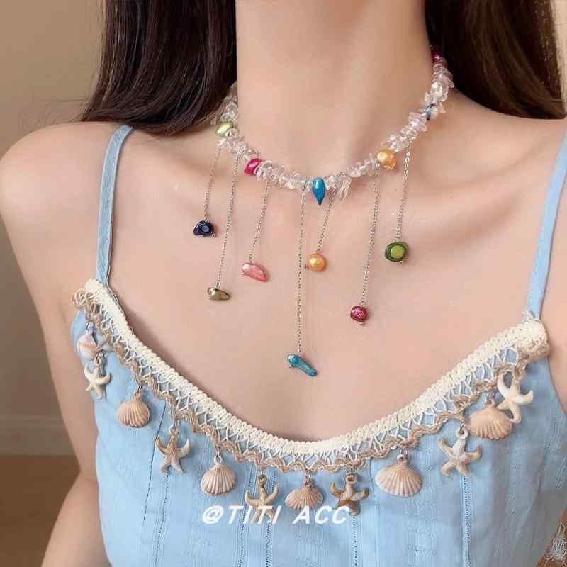 楽天市場】ネックレス レディース おしゃれ 大ぶり カラフル ビーズ