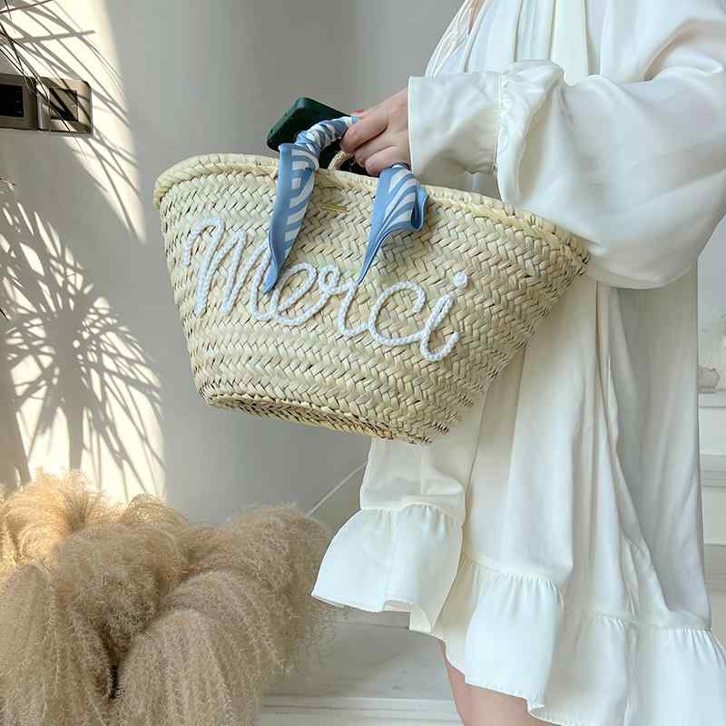 フランス レトロ 大容量 ストローバッグ 海辺 休日 手持ち バスケット 編みバッグ 女性 トートバッグ カジュアル おしゃれ お出かけ レジャー リゾート ビーチ バカンス 旅行｜ラ・グラーヌ
