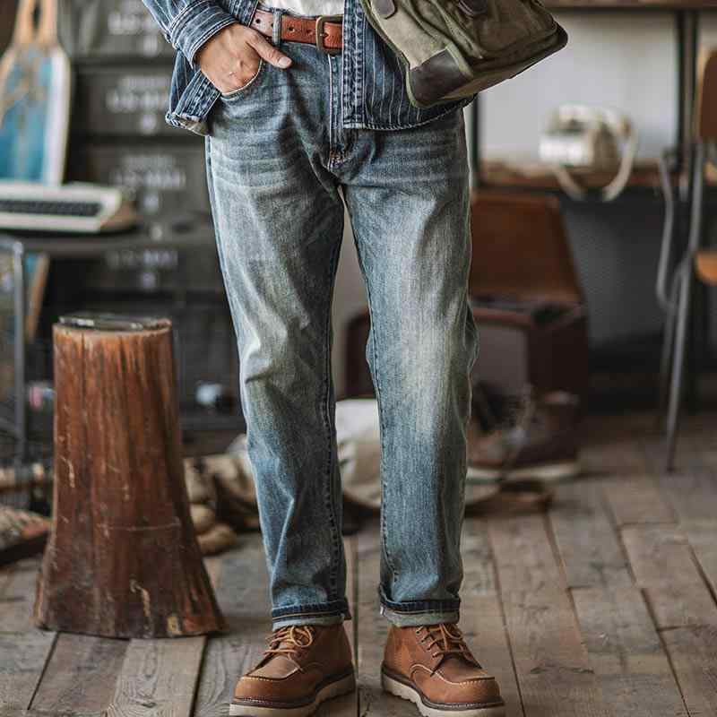 アメリカン レトロ 清楚感 おしゃれ クラシック ジーンズ 上品 カジュアル デニムパンツ カジュアル 通勤 お父さん ワークウェア ズボン 若見え メンズ