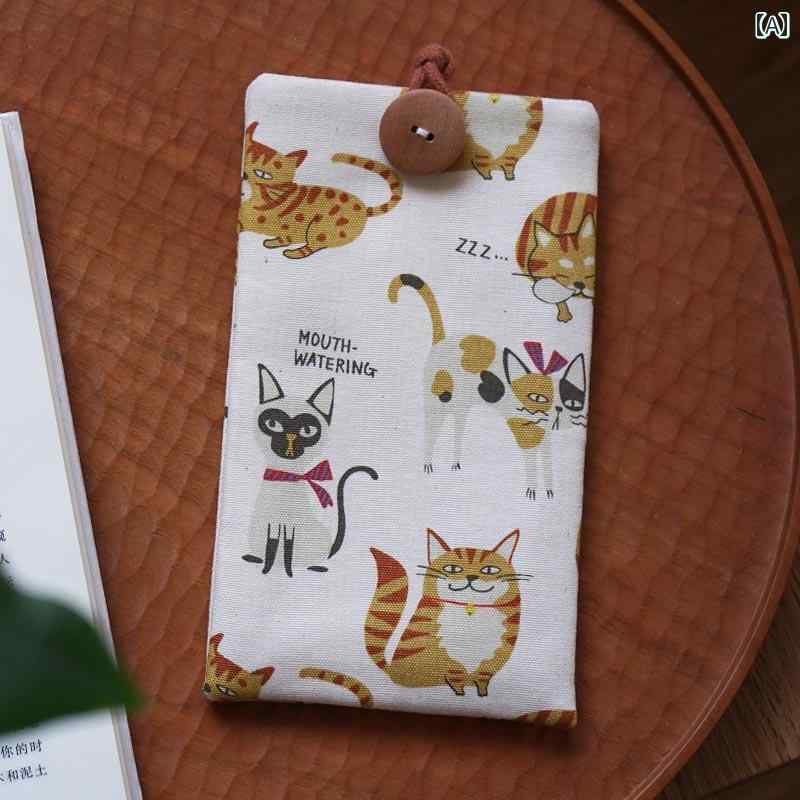 保護カバー 収納バッグ 小物入れ かわいい ハンドメイド 手作り アニマルデザイン 動物 文具 小説 ケース 読書 軽量 実用的 コンパクト