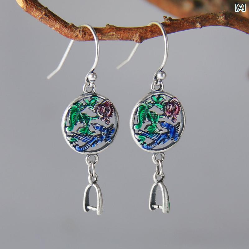 ピアス パーツ 素材 DIY レディース アクセサリー シルバー ヴィンテージ ユニーク 個性的 エスニック ハンドメイド 手作り アンティーク エレガント