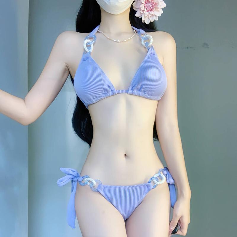 ビキニ 紫 パープル セクシー エレガント 水着 レディース プールパーティー バカンス 海 リゾート ビーチ モテスタイル 魅惑的 カバーアップ ブラウス 長袖