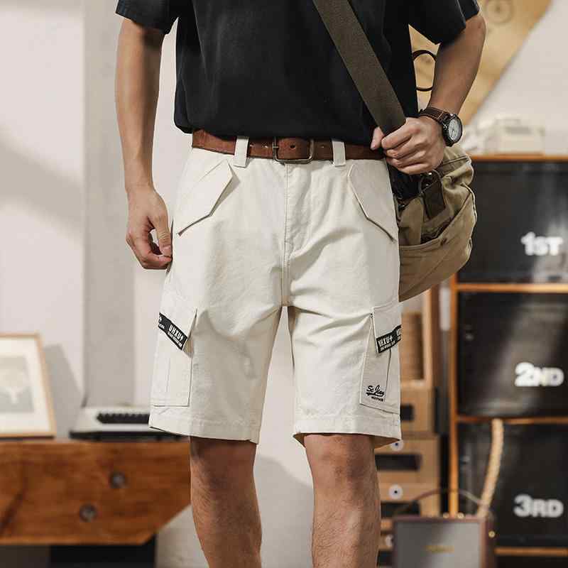 アメリカン 高級感 キャンバス パンツ シンプル 薄手 ストリートファッション 白 メンズ ショート丈 ズボン リゾート 海 ビーチ ゆったり 大きめサイズ 夏