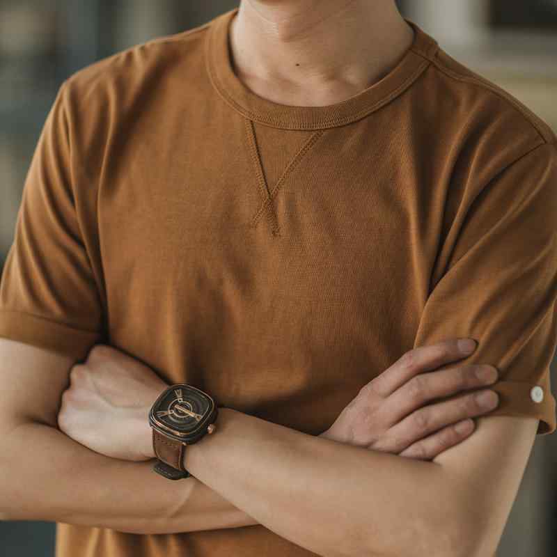 メンズ レトロ ベーシック 無地 シンプル クール おしゃれ Tシャツ ヘビーウェイト アメリカン コットン素材 リラックス ラウンドネック クラシック 半袖 おでかけ