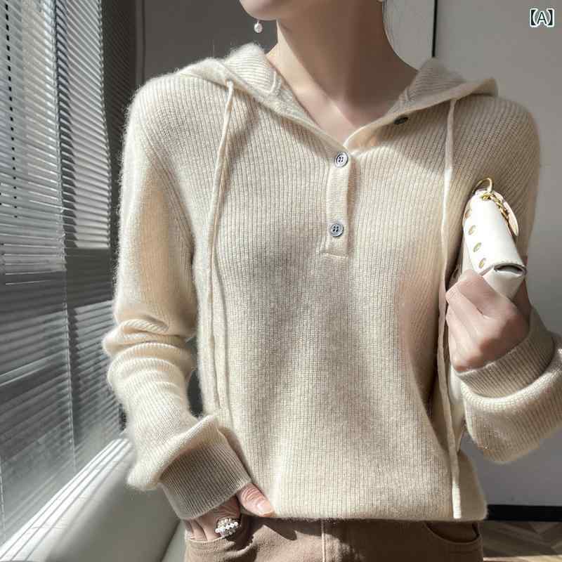 編み物 レディース 成人女性用 秋冬 カシミール ボンネット付き添い人ティーシャツ パーカー ゆったり 濫りがわしい 遊撃手丈 長袖 中朦々たる 飛び切り感 普段使い走り 心地好い 伸び伸びする 体型覆いかぶせる トップス