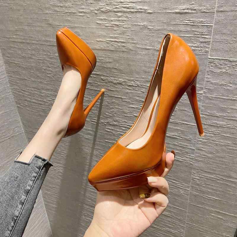パンプス ハイヒール ポインテッドトゥ 秋 赤銅色 スティレット 雨合羽 12糎 百貨店ハイヒール シングルシューズ レディース 格好のいい 窈窕たる 女子らしい 寄り合い 商行為 お出かけ