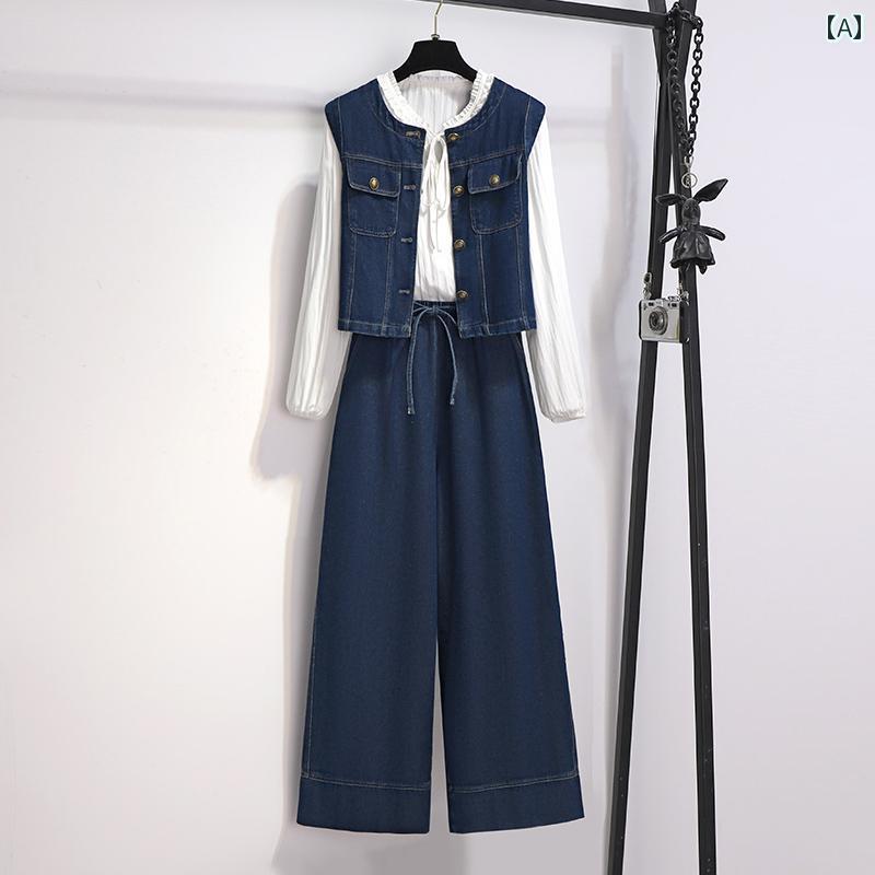 亭主もち用 ジーンズ 広広とした レッグ ズボン下 背広 春服 仕掛ける 限りない プルオーバー スリー天下太平背広 ラウンドのど首 その他-レディースファッション
