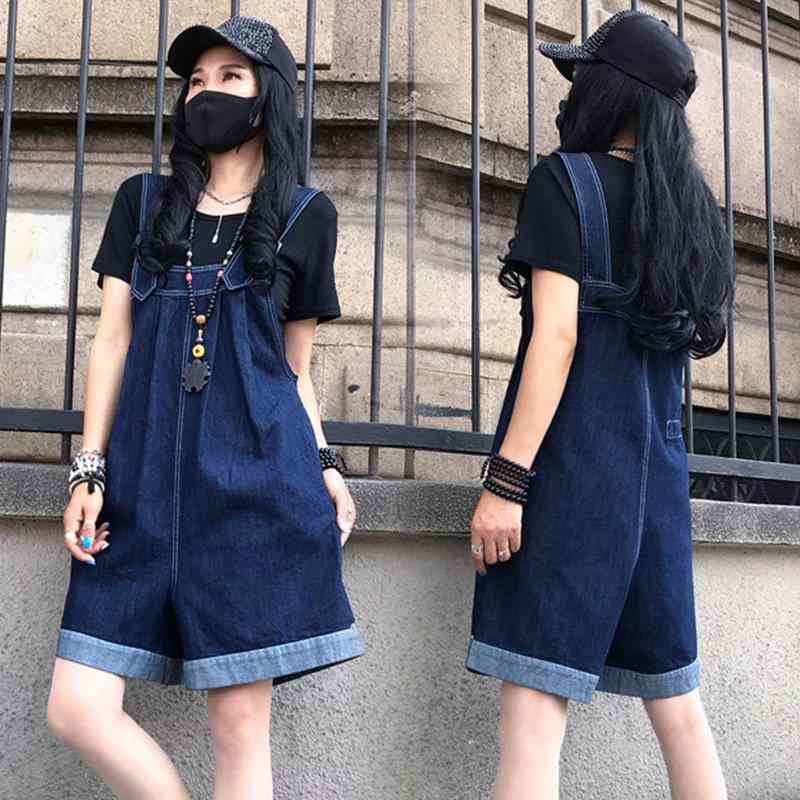 オーバーオール サロペット デニム パンツ レディース カジュアル 夏 スタイル ショート ワイド レッグ ショーツ ジャンプスーツ ジーンズ
