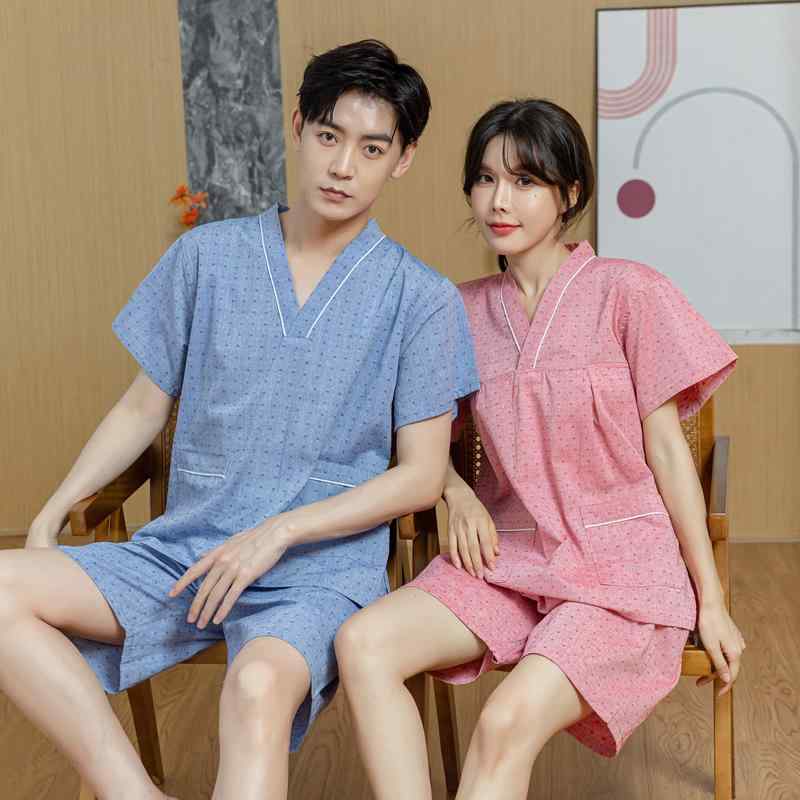 サウナ服 パジャマ ルームウェア カップルウェア ユニセックス お揃い ペアルック マッサージ スパ 温泉 カジュアル リラックス リラクゼーション 部屋着 リフレッシュ 男女兼用