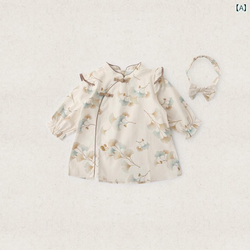 ベビー服 女の子 春秋 ドレス 子供用 プリンセス ワンピース 綿 1歳 女児用 ギフト用ドレス ソフトタッチ スカート