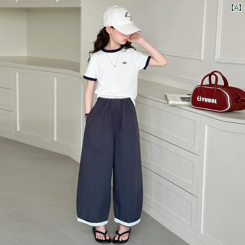 キッズ 女の子 夏服 中学生 ガール 素敵な 服 女の子 大きいサイズ 子供 パンツ ツーピース 薄手