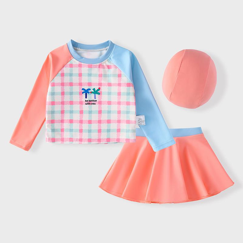 水着 ラッシュガード 女の子 キッズ ファッション スイムウェア 夏アイテム セパレート セットアップ 長袖 ドレス トレーニング 速乾 日焼け防止 バケーション ビーチ プール アウトドア