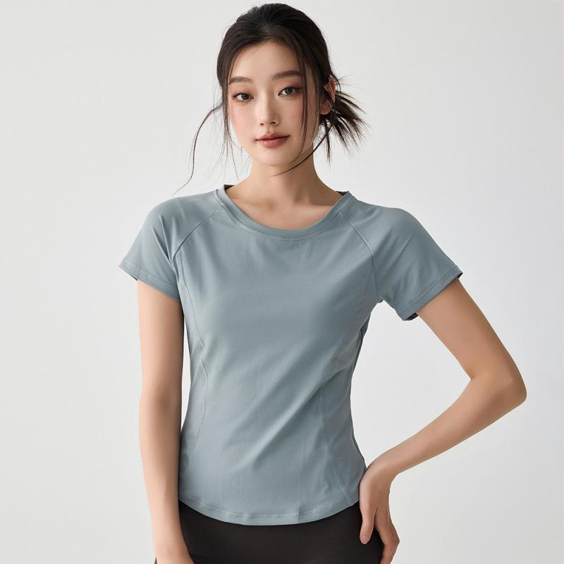 スポーツウェア レディース 半袖 春夏 速乾 ヨガ アウトドア ランニング トップス フィットネス Tシャツ スポーティー アクティブ