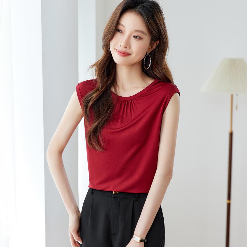 シルクシャツ タンクトップ 100%シルク 夏 女性用 ノースリーブ ラウンドネック 軽量 高級感 おしゃれ カジュアル ビジネス レジャー 休日 アーバン スタイリッシュ フェミニン お食事