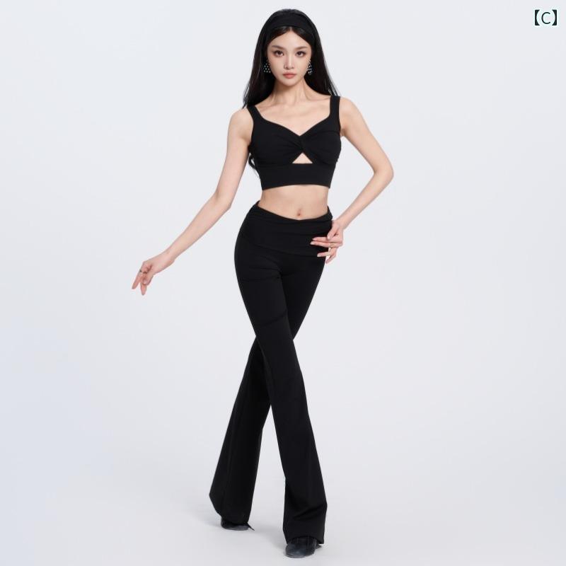ダンスウェア レディース トップス ノースリーブ パンツ チャチャ ルンバ パフォーマンス エレガント きれいめ セクシー 大人 ステージ衣装 大胆