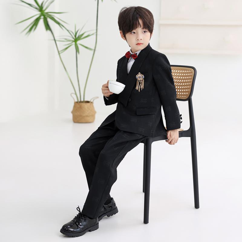 スリーピーススーツ セット ベスト シングル タキシード 蝶ネクタイ 衣装 キッズ 子供 メンズ ステージ 発表会 パーティー セレモニー 正装 フォーマル
