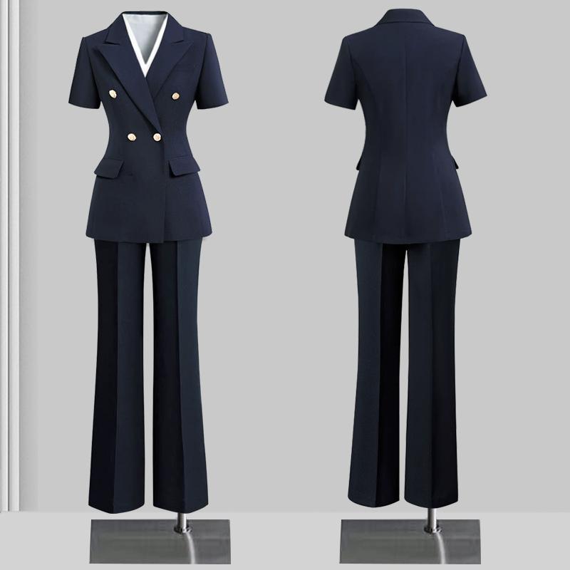 レディース 半袖 背広 上衣 ズボン下 スコート フォーマル 薄っぺら 夏 ユニフォーム 制服 商行為 執務室 か細い相応う 流行り物 今めかしい 今めかしい 冷やりとした