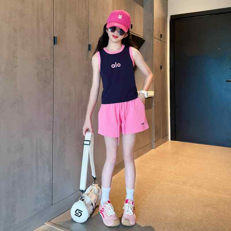 タンクトップ ショートパンツ セットアップ 女の子 美しい スーツ クール 中学生 夏 子供用 クール ツーピース 小学生 ガーリー キュート おしゃれ カジュアル 通学 デイリー