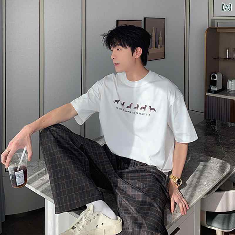 Tシャツ 夏 クール 涼しい 半袖 メンズ トップス カップルウェア カジュアル 男性用 ラウンドネック ファッション