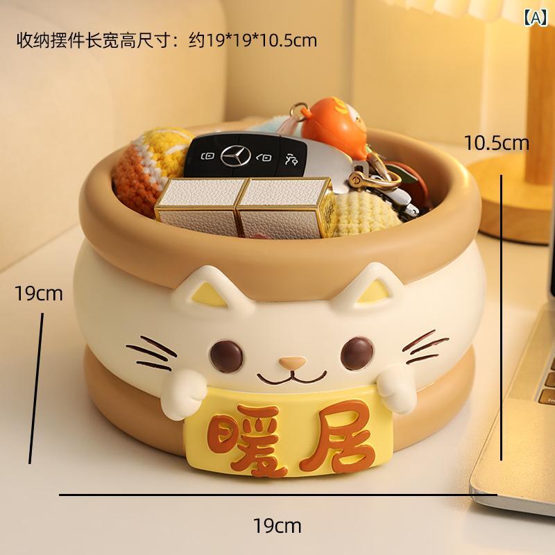 楽天市場】A037521猫 置物 小物入れ ネコ動物 収納ボックス キーケース