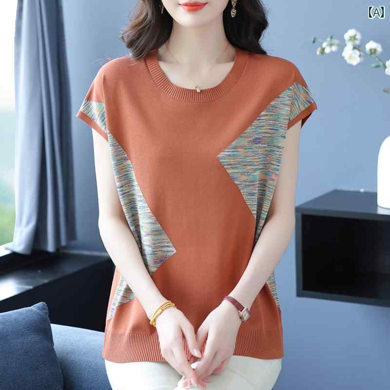 母親 夏 薄手 シャツ 大きめサイズ ラウンドネック レディース ゆったり 体型 カバー トップス シンプル 通勤 涼しげ フェミニン｜ラ・グラーヌ