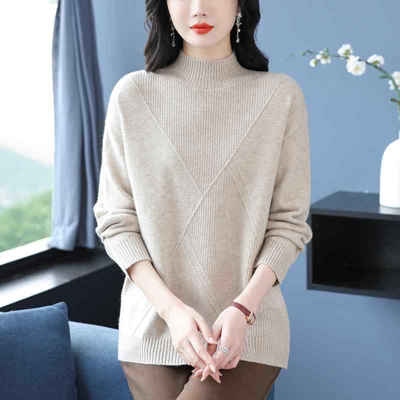 ティーシャツ 編み物 中年 おっ母さん 秋冬 はだ着御召しもの 羊毛 ゆったり レディース 大きめ大いさ 朦朦たる 御上さん向け 体型取りまかなう 今めかしい 心地好い 雅びやか 余暇 定休日 おっ母さん友 デイリー