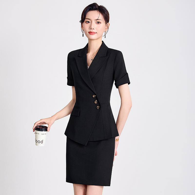 スーツ レディース 半袖 夏 薄手 プロフェッショナル きれいめ 上品 ジュエリーショップ ビジネスカジュアル 涼感 ホテル制服