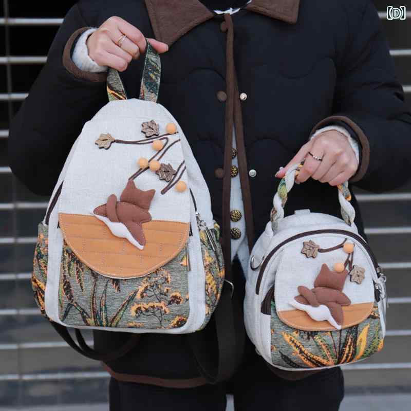 御徒面子 鞄 背嚢 肩先 同盟罷業一回り 成人女性向け 可愛らしい 民族風 心地好い 特殊 個人的特徴的 立体 親子 軽さ 御手々御手伝いさん お出かけ 差し上げ物