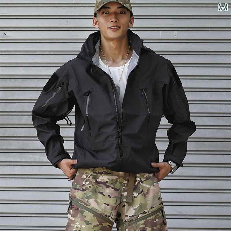 ミリタリー ジャケット アウトドア スポーツ 男性 マウンテン 上着 メンズ 春 多機能 防水 軽量 登山 フィット感 若見え|ラ・グラーヌ