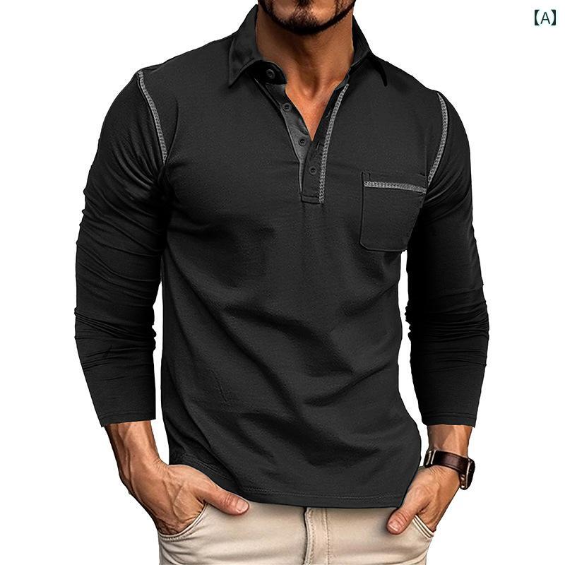 トップス 秋冬 長袖 メンズ カジュアル 男性 スタイリッシュ Tシャツ モダン アメリカン シンプル クラシック 日常使い おしゃれ 大人っぽい