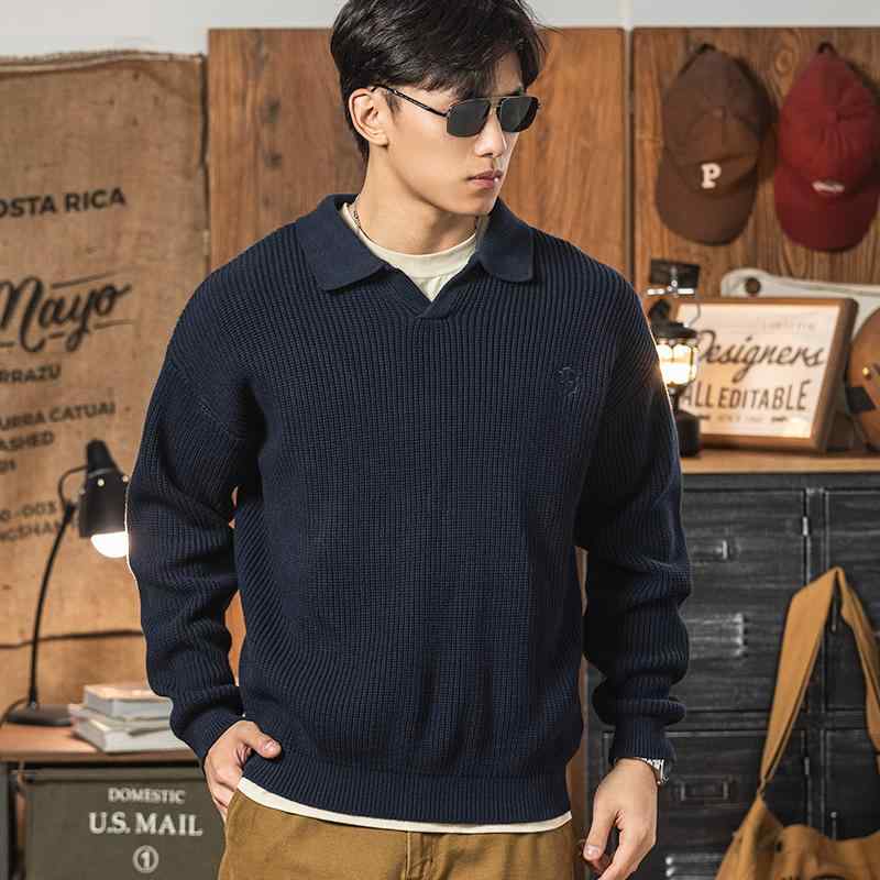 長袖 Vネック トレーナー メンズ 厚手 冬 暖かい ニット セーター トップス カジュアル ソフトタッチ 防寒 合わせやすい|ラ・グラーヌ