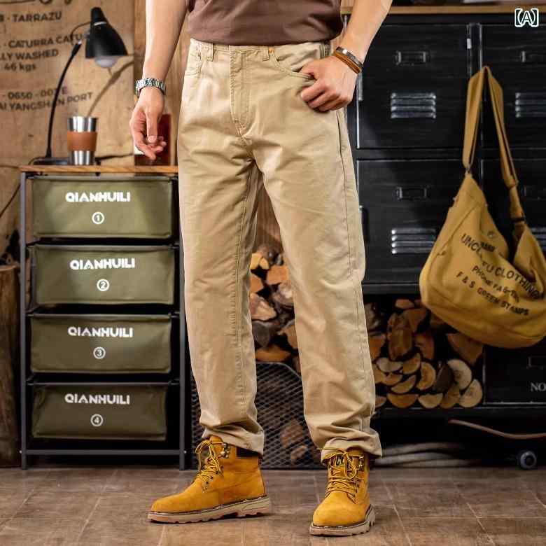 パンツ メンズ アメリカン レトロ ス カジュアル ズボン リラックス ベーシック ナチュラル 合わせやすい シンプル ヴィンテージ