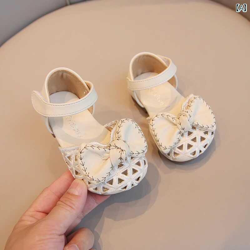 サンダル ベビー 夏 プリンセス シューズ ビーチ 1歳 靴 ソフト ソール 幼児 リボン 清楚 かわいい 柔軟 通気性 アウトドア