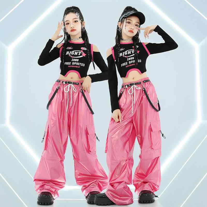 ダンスウェア キッズ 男女兼用 ストリートダンス ジャズダンス ヒップホップ ダンス衣装 レッスン着 練習着 発表会 演出 ステージ セットアップ 上下セット ポリエステル 春夏 4,468円