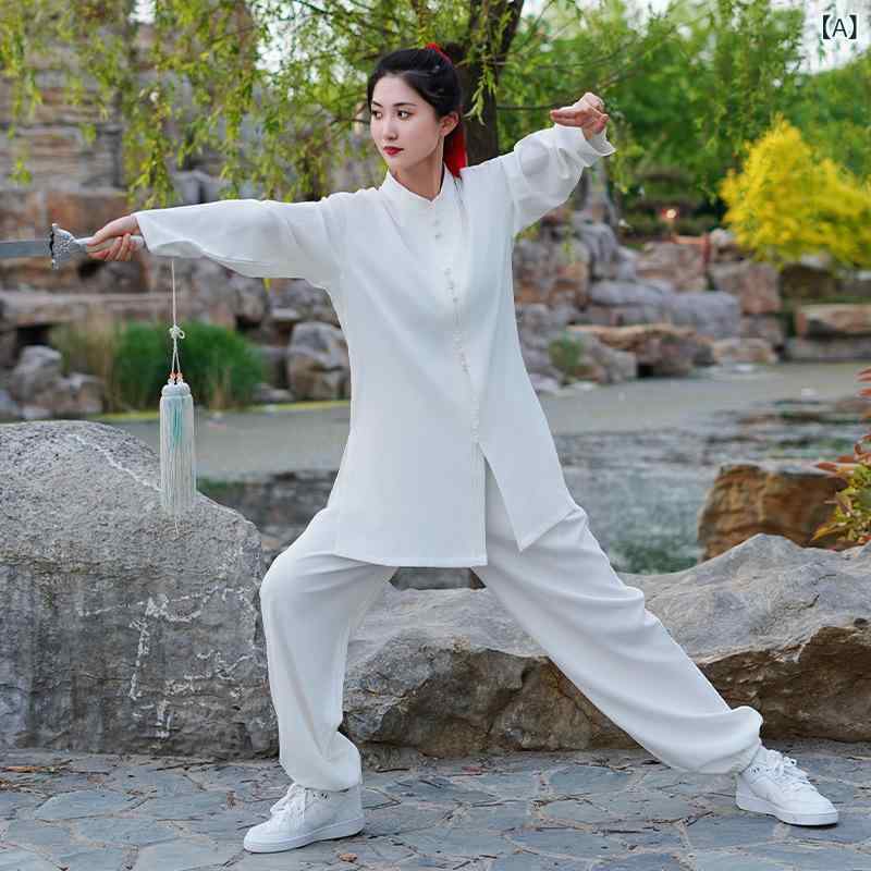 武術ウェア 男女兼用 太極拳 演武 練習服 快適 綿混素材 通気性抜群 ゆったり チャイナ風 レトロ 上下セット スポーツアパレル